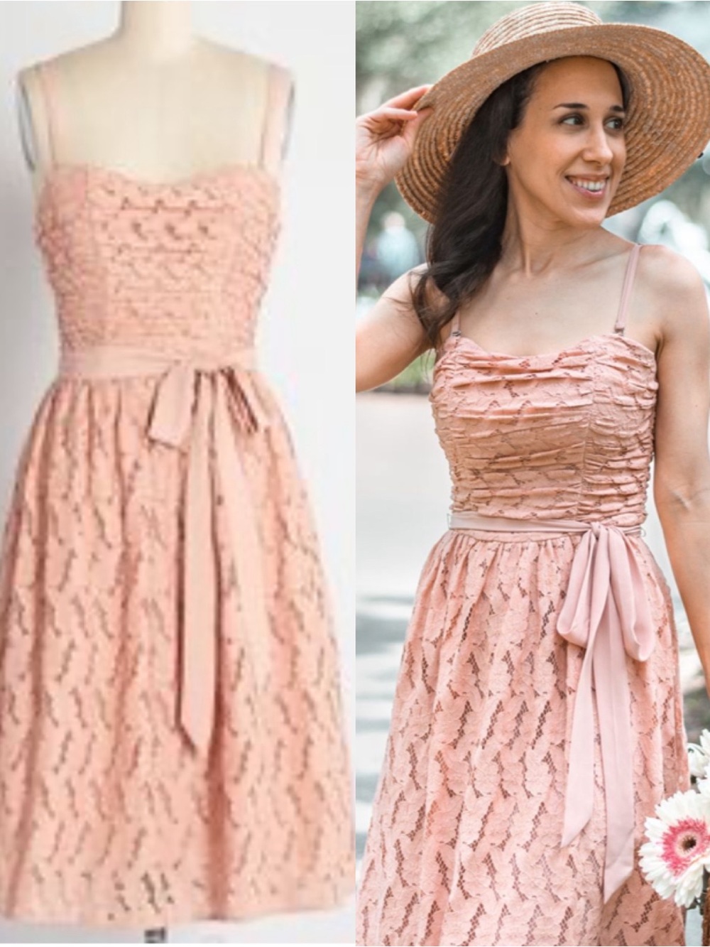 ModCloth Some Enchanted Evening Lace Overlay Midi Dress Blush Pink Party